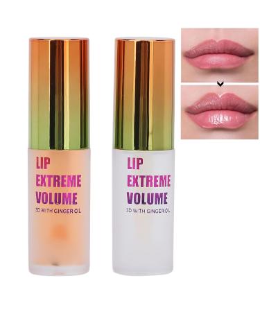 Buy 2 PCs Lip Plumper Kit - Natural Make Up Lip Gloss & Serum for Fuller Lips | Plant Extract Lip Care - Buy Online on GoSupps.com