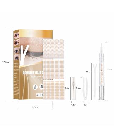 Buy Slue Pflid Tapes - 480pcs Breathable Double Eyelid Sticker Set Waterproof Invisible Stripes with Tweezers | International Shipping Available - Buy Online on GoSupps.com