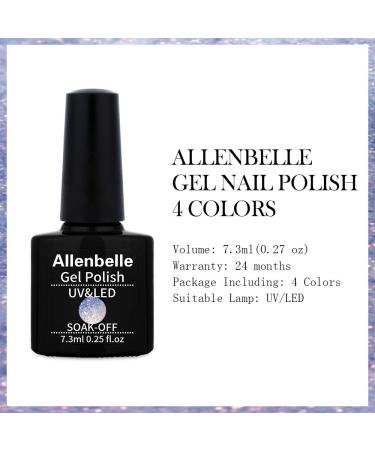 Allenbelle UV Nail Polish Thermo Set - 4 Color Gel Nail Polish in Gift Box | Color Change Shellac & Soak Off Nail Art - Buy Online on GoSupps.com