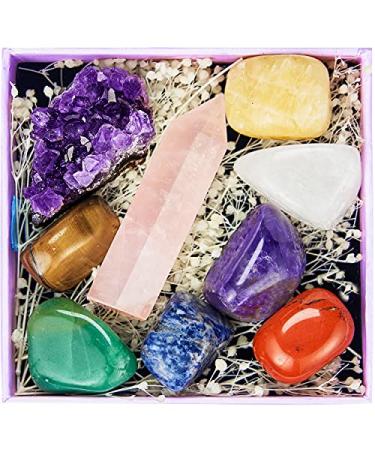 9 Healing Crystals and Healing Stones, Gemstones and Crystals for Beginners, Chakra Stones and Crystals Set, Crystal Kit