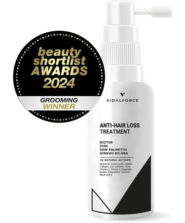 Anti-Hair Loss Treatment for Women and Men with Biotin, Collagen, Zinc, Saw Palmetto, Caffeine and 12 Vitamins for Hair 125 ml