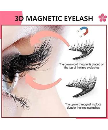 Wasado Magnetic Eyelashes Wasado Magnetic Eyelashes Kit 3D Effect Magnetic Eyelashes Natural Look Reusable Soft Magnetic Lashes No Glue Needed With Applicator & Curler (EM12) - Buy Online on GoSupps.com