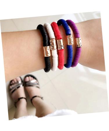 VALICLUD 3pcs Clay Bracelet Beaded Bracelet Bead Bracelet Rainbow Stretch Bracelet Wrist Ornament Polymer Bangles Elastic Polymer Handmade Pottery Miss Polymer Clay Popularity Bracelets 18X0.6cm Red - Buy Online on GoSupps.com