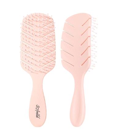 Hair Brush Sofmild Curved Vented Paddle Brush for Faster Blow Drying Detangle Brush Flexible Bristles Glide Thru Tangles with Ease  Detangling Styling Hair Brushes for Women Curly Thick Wet Hair Large