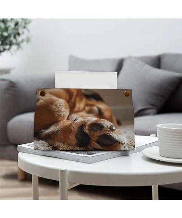 Tissue Box Cover Tissue Box Holder Brown Dog Hand Print Tissue Holder Travel Tissue Packs Facial Paper Holder Decorative Holder - Buy Online on GoSupps.com