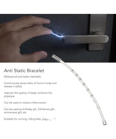 Penrux Anti-Static Bracelet - Adjustable Silicone 8 Loops for Men & Women | Remove Static - White - Buy Online on GoSupps.com