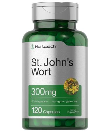 Horb ach St John's Wort Capsules 300mg | 120 Count | Non-GMO Gluten Free | Herbal Extract