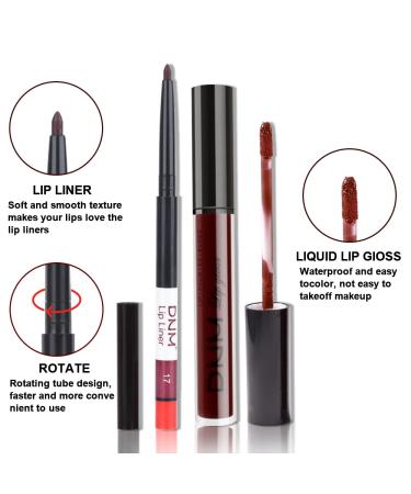 HAOYA Matte Dark Red Lip Liner and Lipstick Set | Long-Lasting Waterproof Matte Liquid Lipstick | 24H Wear | Lip Liner Included | 2Pcs Set - Buy Online on GoSupps.com