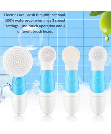 4 in 1 Facial Cleaning Brush - Deep Cleansing Tool for Blackheads & Acne Removal | Electro Skin Peeling Brush with 4 Brush Heads - Buy Online on GoSupps.com