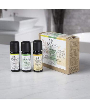 Ellia Essential Oil Set - Breath Deep with Peppermint & Blends | 3 Pack 10ml Essential Oil Kit for Easy Breathing by Homedics - International Shipping - Buy Online on GoSupps.com