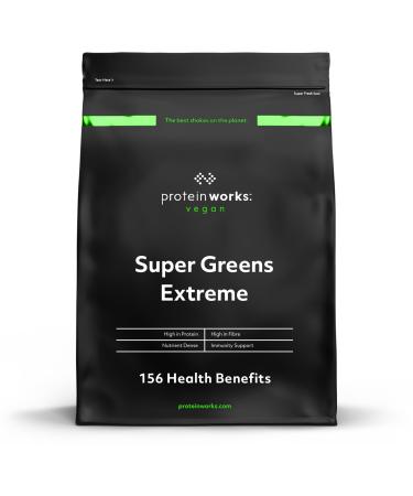 Protein Works Super Greens Extreme Powder 156 Health Benefits 41 Active Ingredients Vegan & Gluten Free No Added Sugar Apple & Lemon Twist 1kg 83 Servings Apple & Lemon Twist 1kg