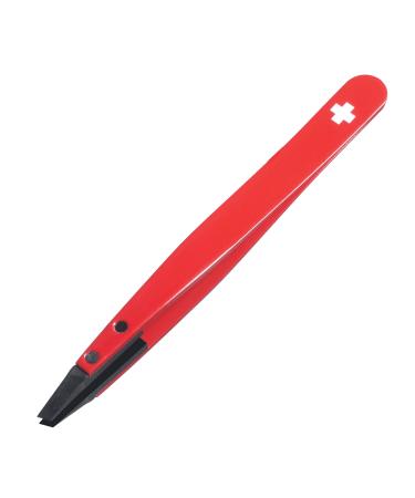 Rubis Classic Techno Swiss Cross Tweezers Epoxy Coated Stainless Steel for Precise Eyebrows and Hair Removal 1KS101 Rubis Switzerland Swiss Made World Renowned Precision