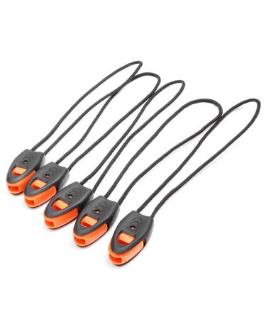 5 Pack Emergency Survival Whistle Kayak Canoe Fishing Lanyard Zipper Pull Cord Ends Lock Paracord Knife Outdoor Camp Hike Travel Kits