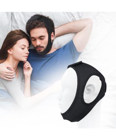Chin Strap for CPAP Users Adjustable and Breathable Chin Strap for Snoring Anti Snore Chin Strap Chin Straps to Keep Mouth Closed while Sleeping for Women and Men (Black)