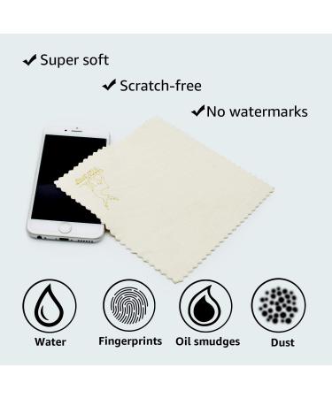 VIPbuy 4 Pack Natural Chamois Cleaning Cloths 6x6 for Glasses Lenses Screens & More - Ideal for Eyeglasses Cameras Phones & Antiques - Buy Online on GoSupps.com