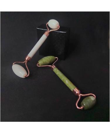 Buy Green & White Ice Jade Roller & Gua Sha Facial Tools - Relaxation Massager for Glowing Skin - Buy Online on GoSupps.com