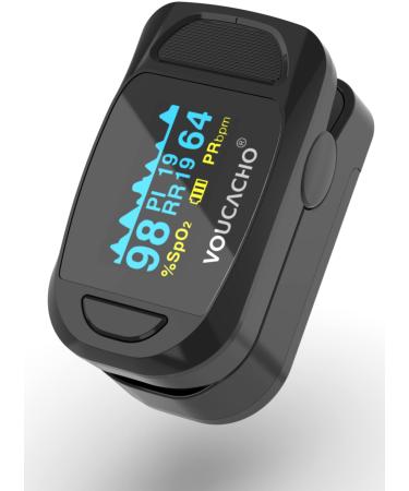 New Version Pulse Oximeter Fingertip, (Spo2) Blood Oxygen Saturation Monitor for Adult and Kids,OLED Display with Alarm Include Batteries, Carry Bag & Lanyard