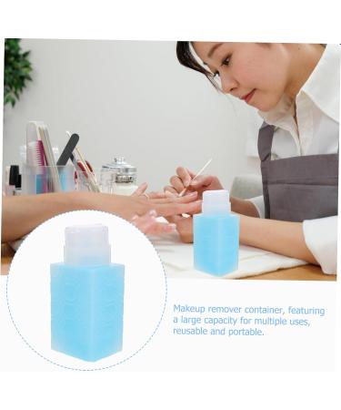 Beatifufu Nail Gel Polish Gel Nail Polish Plastic Travel Shampoo Bottle Cotton Ball 6x5x13cm Blue - Buy Online on GoSupps.com