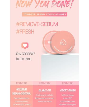 Prettyskin Goodbye Sebum Finish Powder 5g - Lightweight Oil Control for Long-Lasting Soft Finish - Buy Online on GoSupps.com