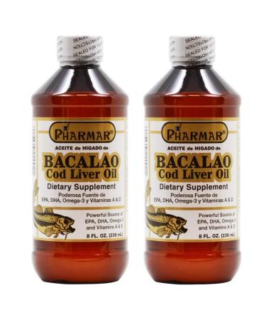 Aceite De Higado De Bacalao 8 Oz. Cod Liver Oil 2-Pack