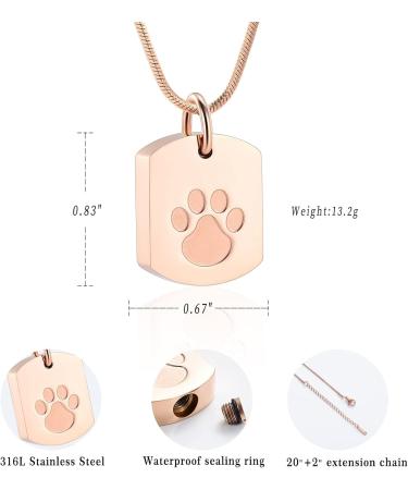Personalized Memorial Jewelry - Custom Dog Ash Necklace - Photo & Text Pet Urn Jewelry in Rose Gold - Buy Online on GoSupps.com
