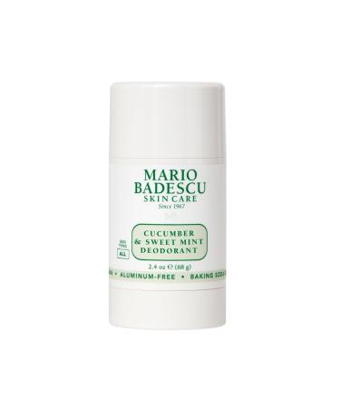 Mario Badescu Deodorant Infused with Skin-Loving Botanicals | Aluminum and Baking Soda-Free | Keeps Underarms Fresh All Day | For Daily Use | 2.4 FL. OZ Cucumber & Sweet Mint