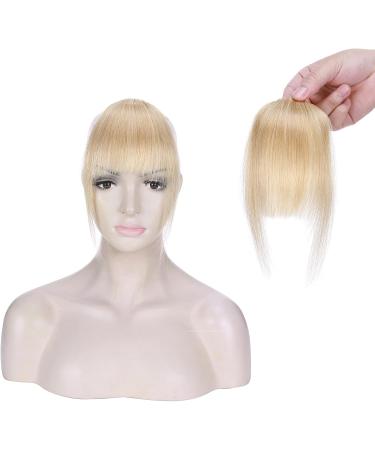 SEGO Clip in Fringe Real Human Hair Extensions Light French Bangs #24 Natural Blonde One Piece Remy Hairpieces for Women Straight Clip on Invisible Natural (9g) Light Bangs #24 Natural Blonde - Buy Online on GoSupps.com