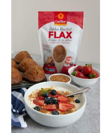 CanMar Golden Roasted Whole Flax Seed 1lb - Non-GMO Gluten Free Vegan Omega-3 Rich Superfood - Buy Online on GoSupps.com