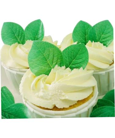 Green Leaves for Cupcake Toppers Leaf Rice Paper Wafer Paper Baby Shower Wedding Cake Happy Birthday Party Decoration Mix Size Baby Shower/Anniversary 50Pcs - Buy Online on GoSupps.com