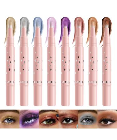 Liquid glitter eyeshadow eyeliner rotating glitter eyeshadow eyeshadow and lip gloss dual purpose long-lasting quick-drying colored loose powder glitter glue suitable for crystal cosmetics(07#)