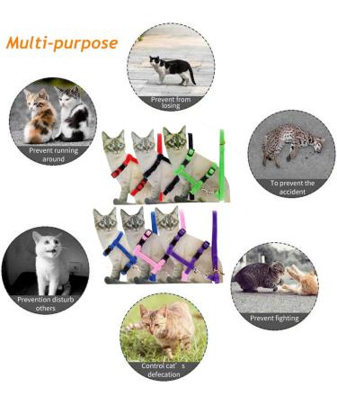 Morices 2 Pack Cat Harness and Leash Adjustable Comfortable Nylon Pet Strap Collar with Leash Escape Proof Safety Rope Leads Chest Strap for Kitten Puppy Rabbits Walking Training (Pink & Purple) Pink+Purple - Buy Online on GoSupps.com