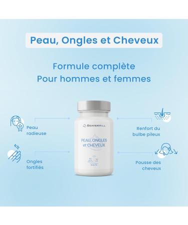 Pack x 2 | Skin Nails and Hair | 180 Vegetable Capsules | 10 Active Ingredients | BEAVERHILL | Made in France | Skin Beauty - Reinforced Nails - Hair Growth and Density - Buy Online on GoSupps.com