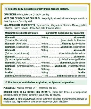 Nature's Bounty Vitamin B 100 Ultra B Complex Supplement Helps the Body Metabolize Carbohydrates Fats and Proteins Time Release 100 Tablets - Buy Online on GoSupps.com