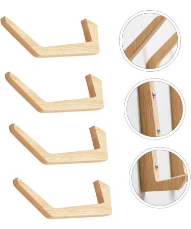 Alipis 4pcs Rubber Wood Hook Wall Hook Storage Hanger Hanging Hook Household Products Japanese-Style - Buy Online on GoSupps.com