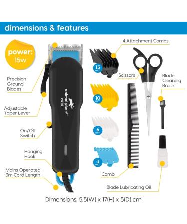 Animal Planet 59509 Corded Professional Pet Clippers Kit and Accessories/Dog & Cat Fur Trimmer/High Precision Low Noise Shaver - Buy Online on GoSupps.com