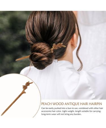 FERCAISH Peach Wood Hair Pins Chinese Hair Sticks Wooden Hair Sticks Vintage Hairpin Long Hair Clips for Women Girls Hair DIY Accessories 1 Piece - Buy Online on GoSupps.com