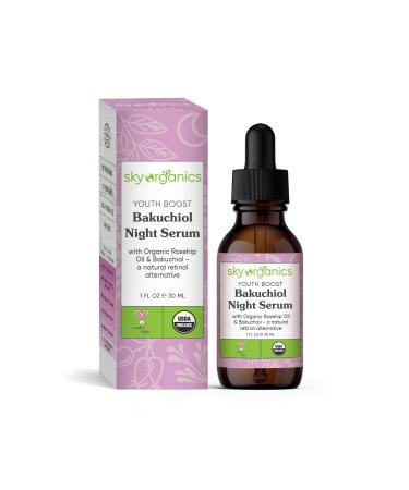 Sky Organics Youth Boost Bakuchiol Night Serum 1 fl oz (30 ml)