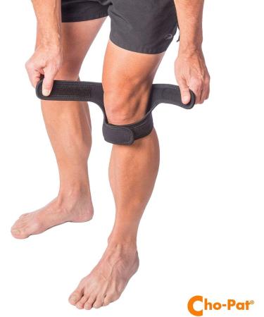 Cho-Pat Dual Action Knee Strap -Medium Black- Pain Relief for Arthritic, Weak Knees, Tendonitis, Meniscus Tears - Best Mobility Support - Buy Online on GoSupps.com