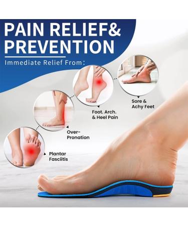 TOPSOLE Orthotic Insoles - Plantar Fasciitis, Arch Support, Flat Feet Relief | Men & Women - UK-9-28cm Blue - Buy Online on GoSupps.com