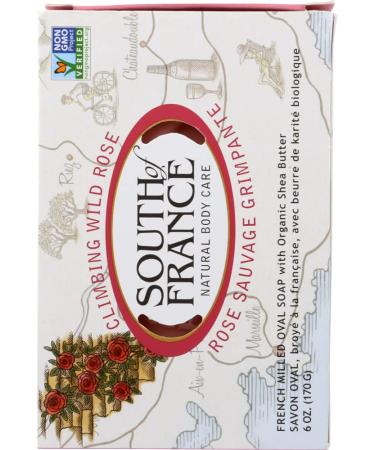 South of France Climbing Wild Rose Soap - French Milled Oval Bar with Organic Shea Butter | 6 Oz - Luxurious Hydration for All Skin Types - Buy Online on GoSupps.com