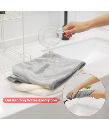 Chillyfar Microfiber Towel Set - Quick Drying Super Absorbent Hair Towels for Women & Girls (2 Pack: Beige & Dark Gray) - Perfect for Long Curly Thick Hair - Buy Online on GoSupps.com