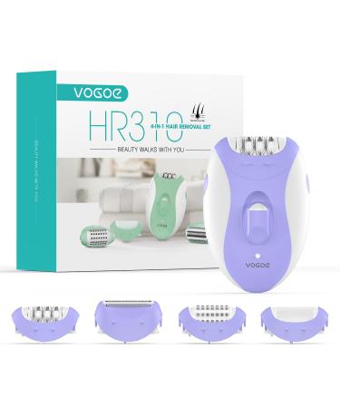 Vogoe Epilierer Women for Hair Removal Epelier device body 4 in 1 electrical wireless 21 tweezers for face legs poor bikini HR310 purple - Buy Online on GoSupps.com