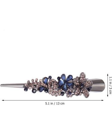 FRCOLOR 1Pc large rhinestone alligator clips clip big hairpin Fashion France metal clip flower clips money clip non-slip curlers french decor wallet crystal hair accessories Dark Blue - Buy Online on GoSupps.com