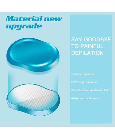 Reusable Crystal Hair Eraser for Men and Women - Painless Hair Removal Tool for Back, Arms, Legs - Magic Exfoliation Device (Blue) - Buy Online on GoSupps.com