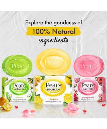 Pears Naturale Vitamin C Bathing Bar 4x125g - Refreshing & Radiant Skin | 100% Natural Ingredients - Buy Online on GoSupps.com