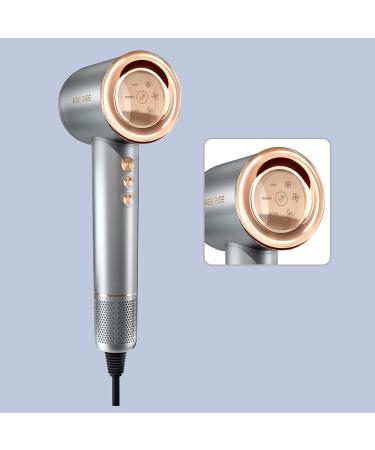 High Speed Hair Dryer 110 000 RPM - Nano-Plasma 1500W Portable & Quiet Blow Dryer for Home Kids & Travel - Silver - Buy Online on GoSupps.com