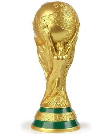 FEEYE 2022 World Cup Trophy Replica World Cup Replica Resin Soccer Collectibles Sports Fan Trophy Gold Bedroom Home Office Desktop Decor 8.3''