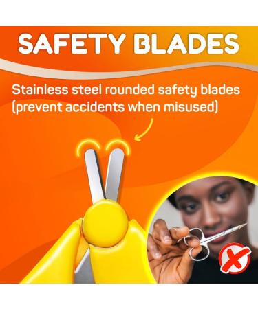 Baby Nail Scissors for Newborn, Infant, Toddler, Kids - Yellow Baby Manicure Fingernail Care - Buy Online on GoSupps.com