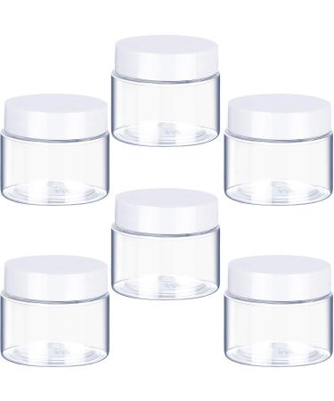6 Pack 1 oz Plastic Pot Jars Round Clear Leak Proof Plastic Cosmetic Container Jars with White Lids for Travel Storage Make Up, Eye Shadow, Nails, Powder, Paint, Jewelry (White-1 oz) - Buy Online on GoSupps.com
