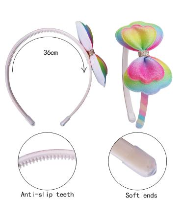 AlamnoFu 6pcs Glitter Toddler Headband Set - Girls Sparkly Hair Bands with Bow, Sequin Flower, Butterfly Designs for Kids - Buy Online on GoSupps.com